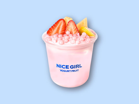 Harga yang bagus Waralaba Yogurt Beku Cangkir Buah Yogurt Bergizi Kaya Rasa Stroberi on line